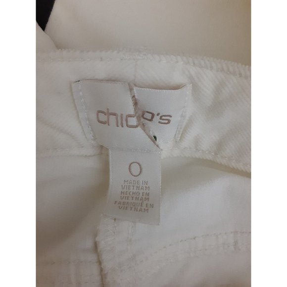 Chicos Womens Ivory White Ultimate Fit Slim Leg Corduroy Jeans Mid Rise S - Picture 5 of 16